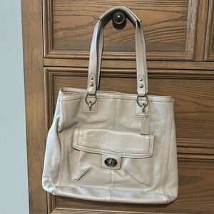 Coach grey over the shoulder leather bag.
